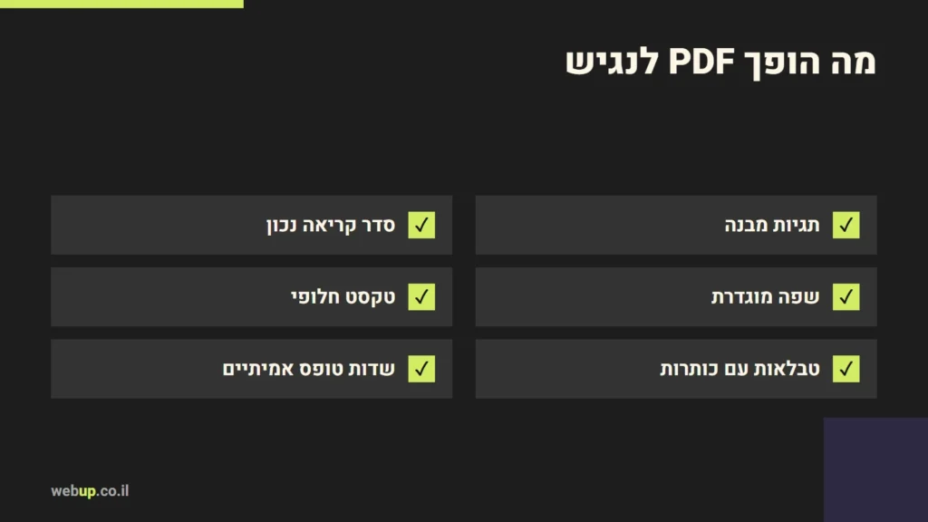 תרשים: מה הופך PDF לנגיש