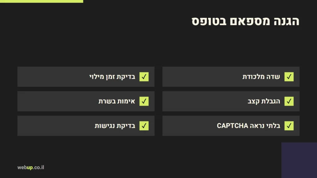 תרשים: הגנה מספאם בטופס