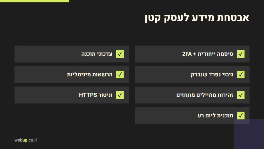 תרשים: אבטחת מידע לעסק קטן