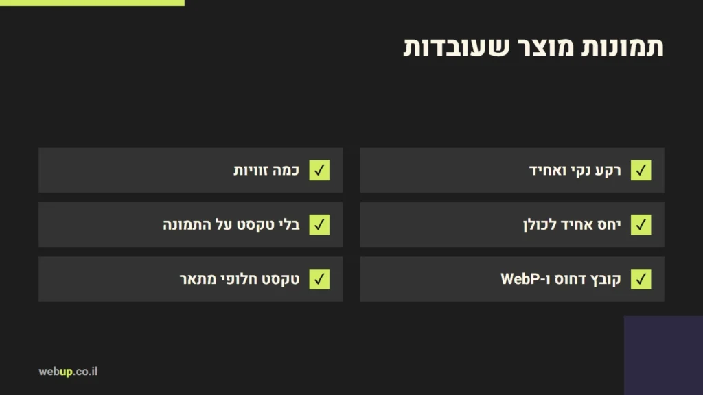 תרשים: תמונות מוצר שעובדות
