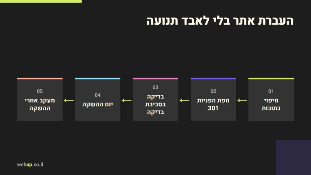 תרשים: העברת אתר בלי לאבד תנועה