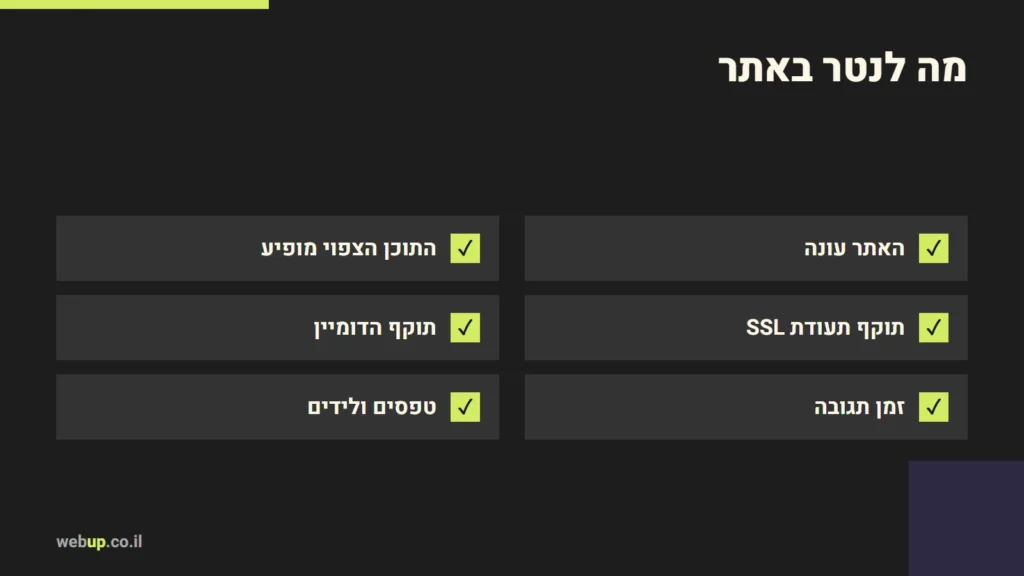 תרשים: מה לנטר באתר