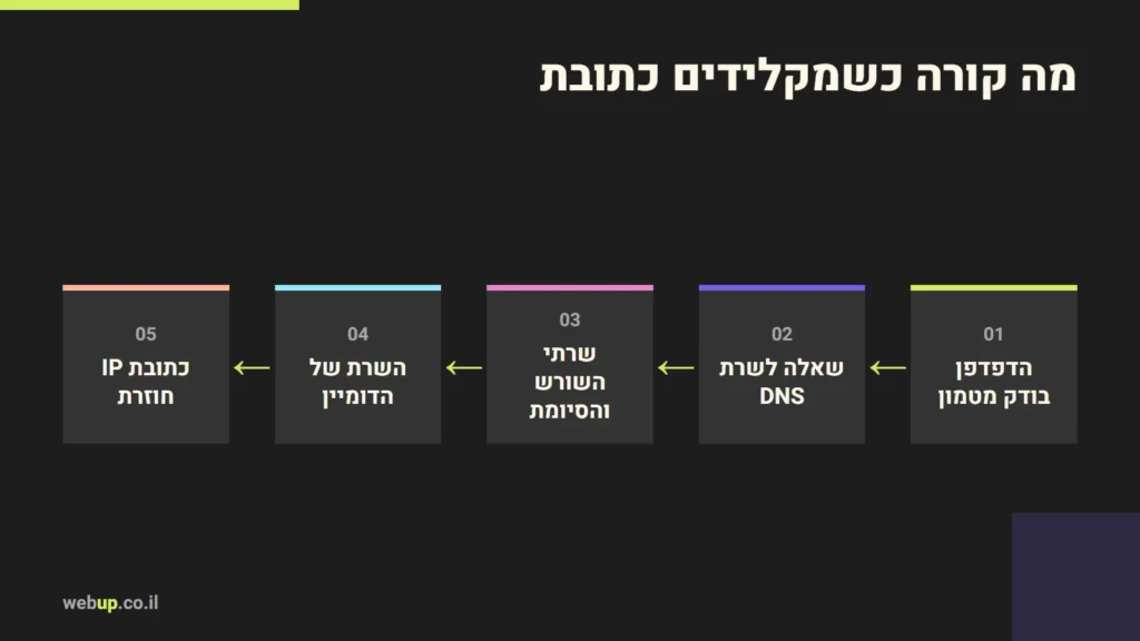 תרשים: מה קורה כשמקלידים כתובת
